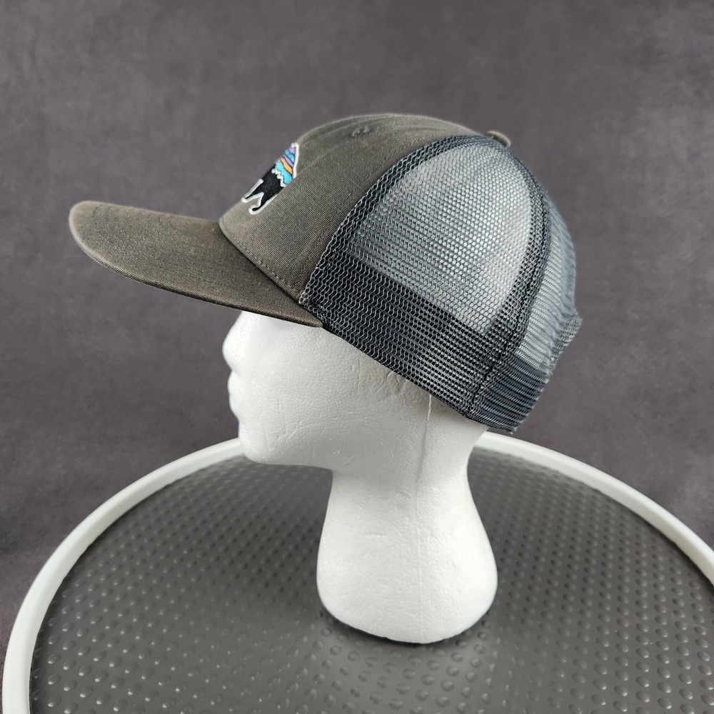 Patagonia Fitz Roy Bear Trucker Hat Cap Snap Back Gray Mesh‎ Mens One Size - Picture 4 of 11
